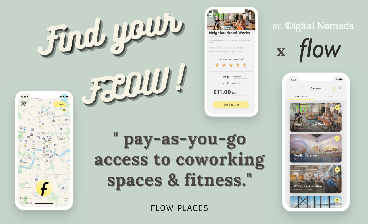 FLOW places APP for digital nomads